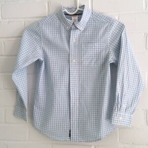 Boys Gymboree Classic Light Blue Gingham Button-Down Spring Summer Shirt Sz 5-6